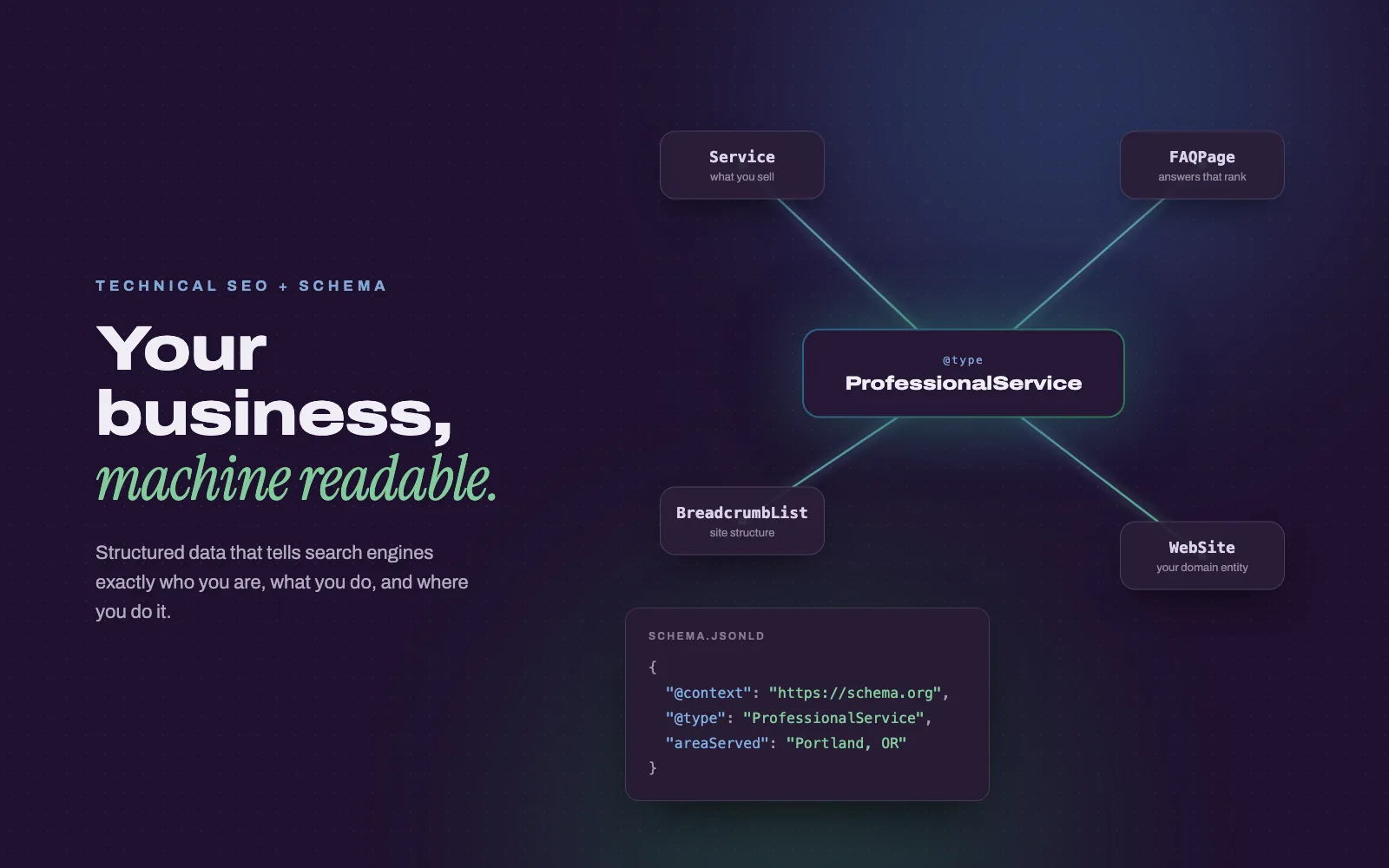 Technical SEO & Schema Engineering service illustration