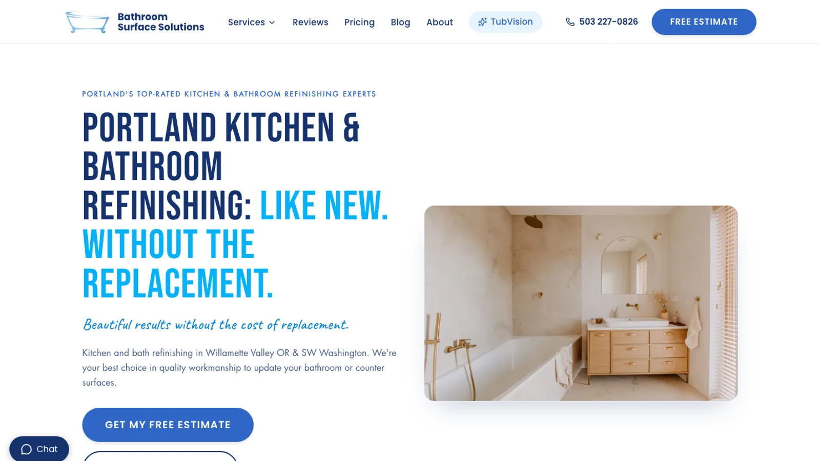 Bathroom Surface Solutions website