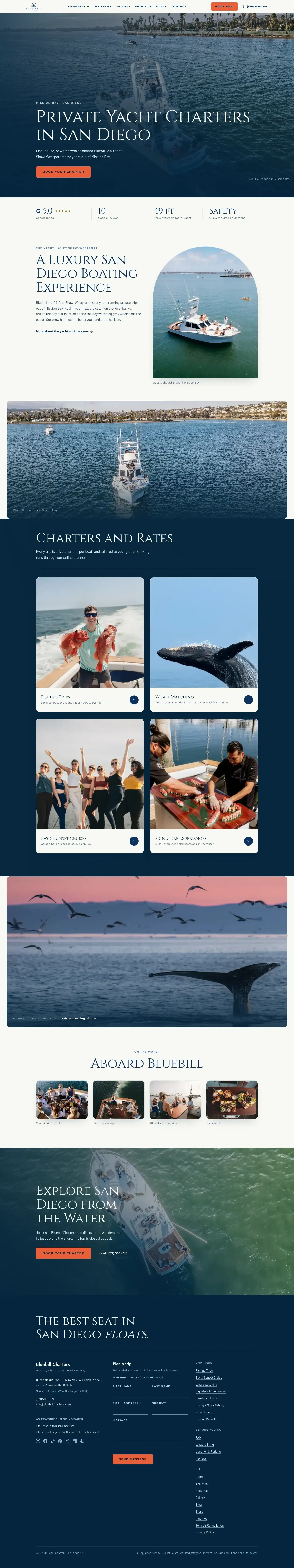 After: full page screenshot of bluebillcharters.com