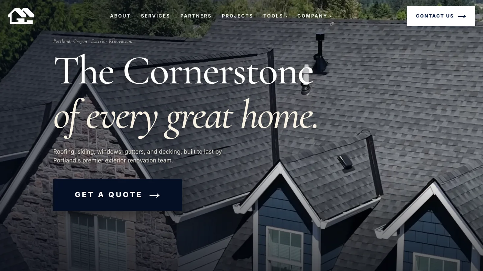 Cornerstone Renovations website