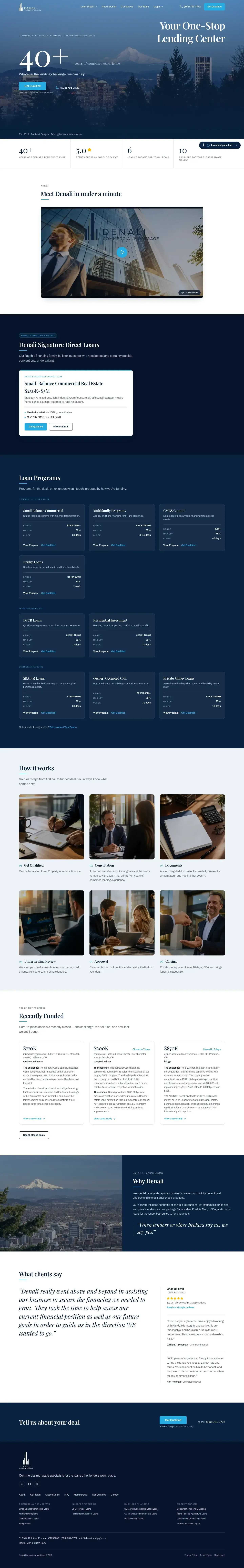 Live: full page screenshot of denalimortgage.com