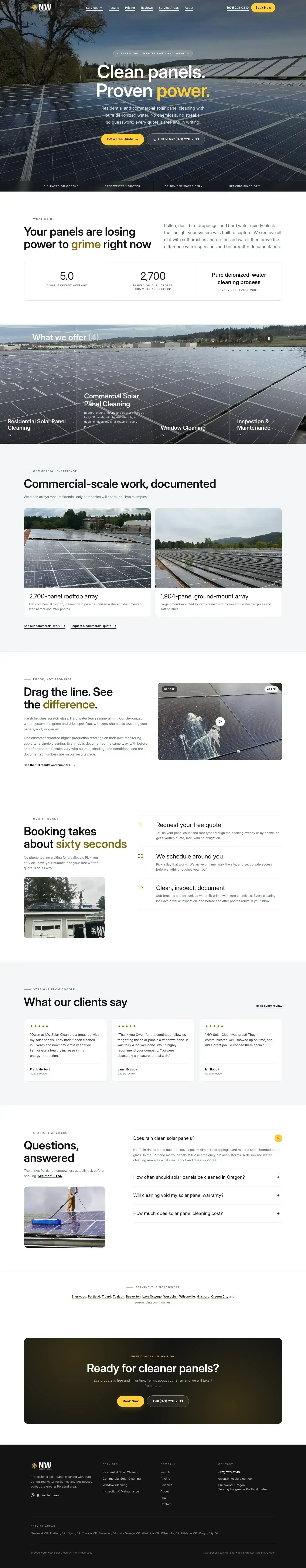 Live: full page screenshot of nwsolarclean.com