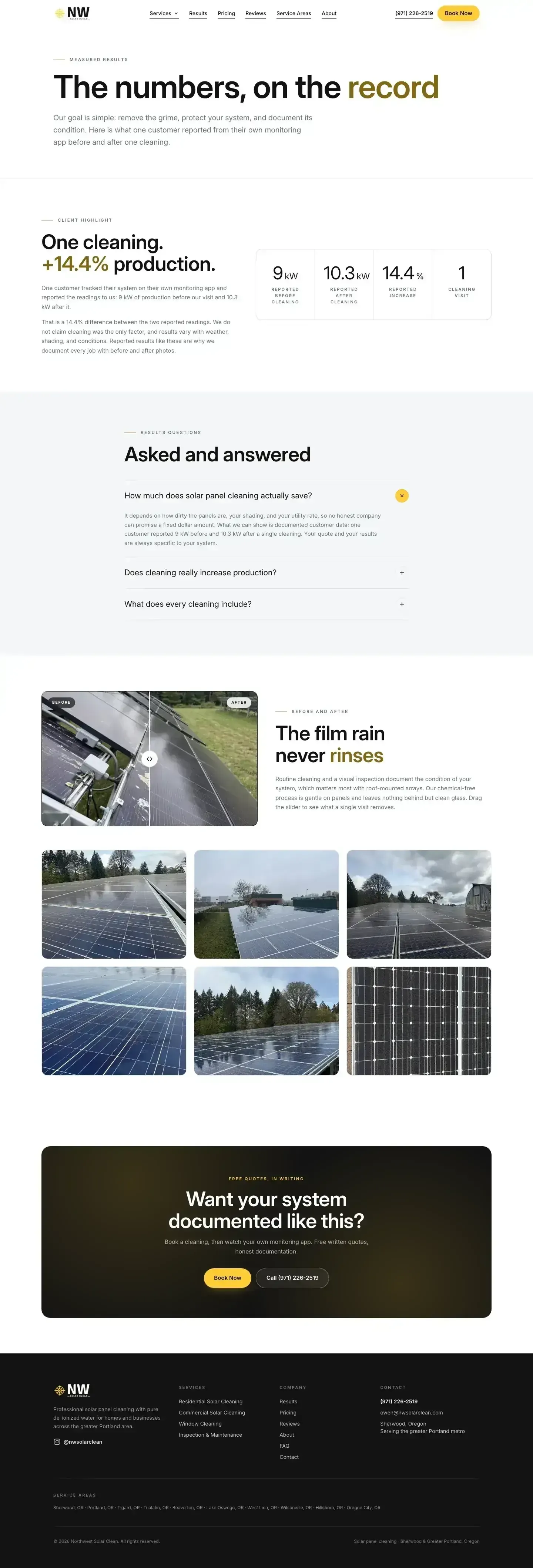 Live: full page screenshot of nwsolarclean.com/results