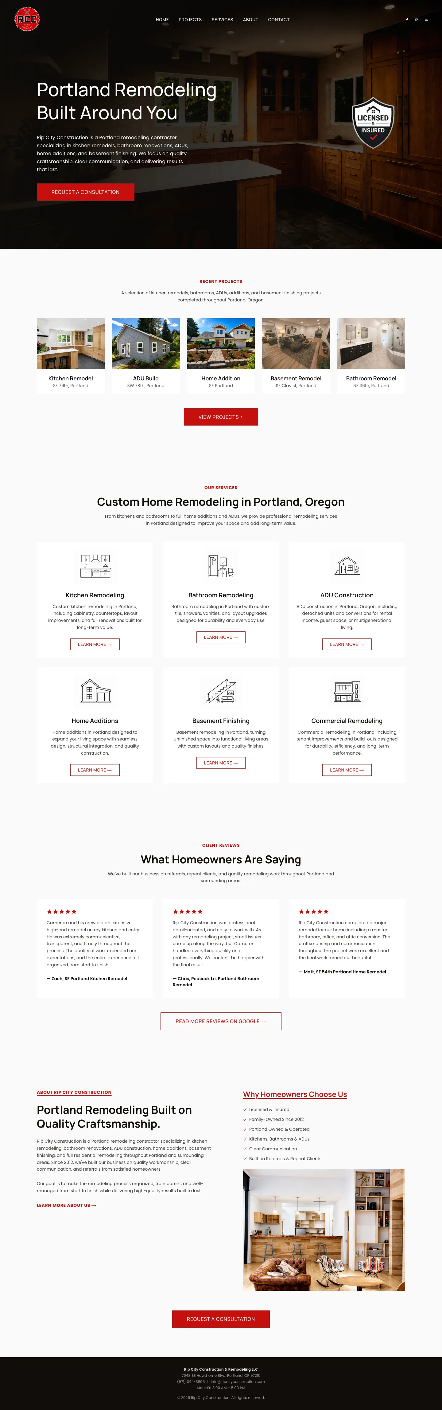 After: full page screenshot of ripcityconstruction.com