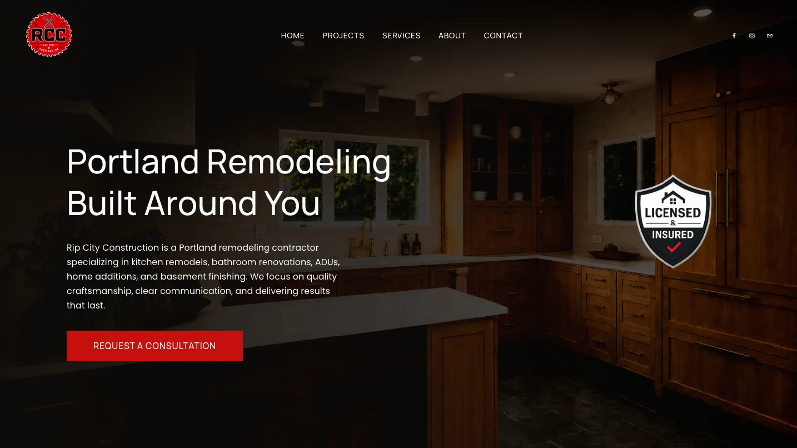 Rip City Construction website
