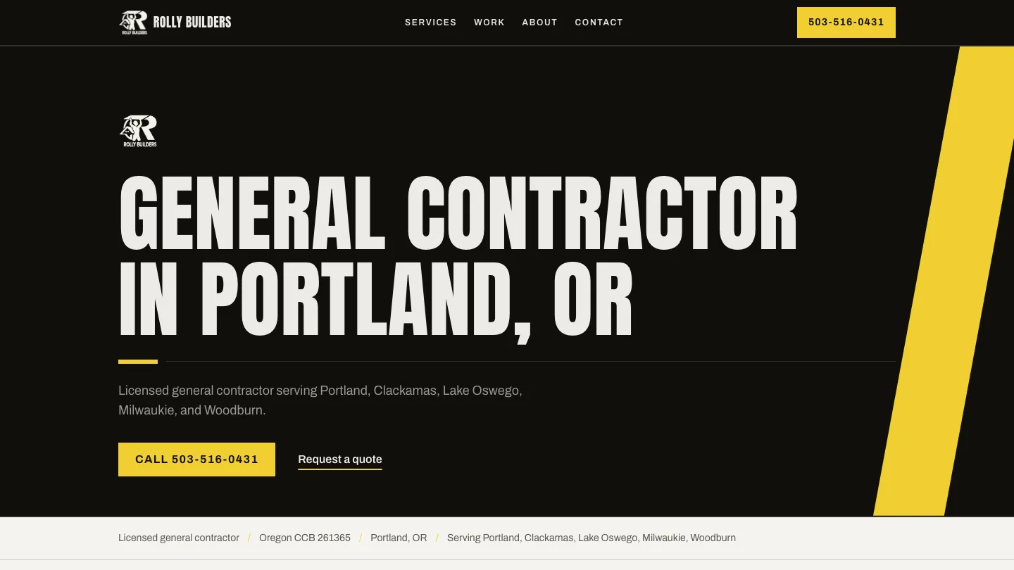 Rolly Builders website